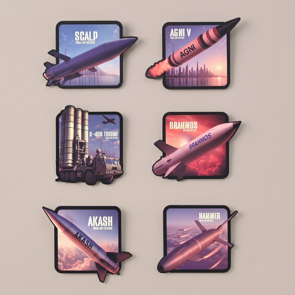Wooden Fighter Jet Fridge Magnet – MDF Patriotic Magnet for Fridge, Office Desk, Locker | Independence Day & Republic Day Gift (6pc - 3 Inch)
