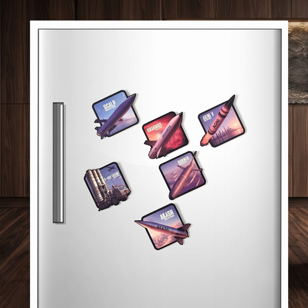 Wooden Fighter Jet Fridge Magnet – MDF Patriotic Magnet for Fridge, Office Desk, Locker | Independence Day & Republic Day Gift (6pc - 3 Inch)