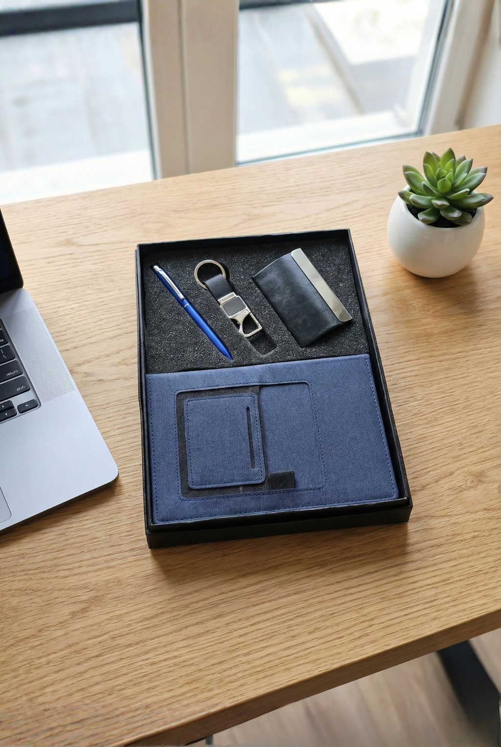 Best Customized Corporate Gift Set – Diary, Pen, Card Holder & Keychain