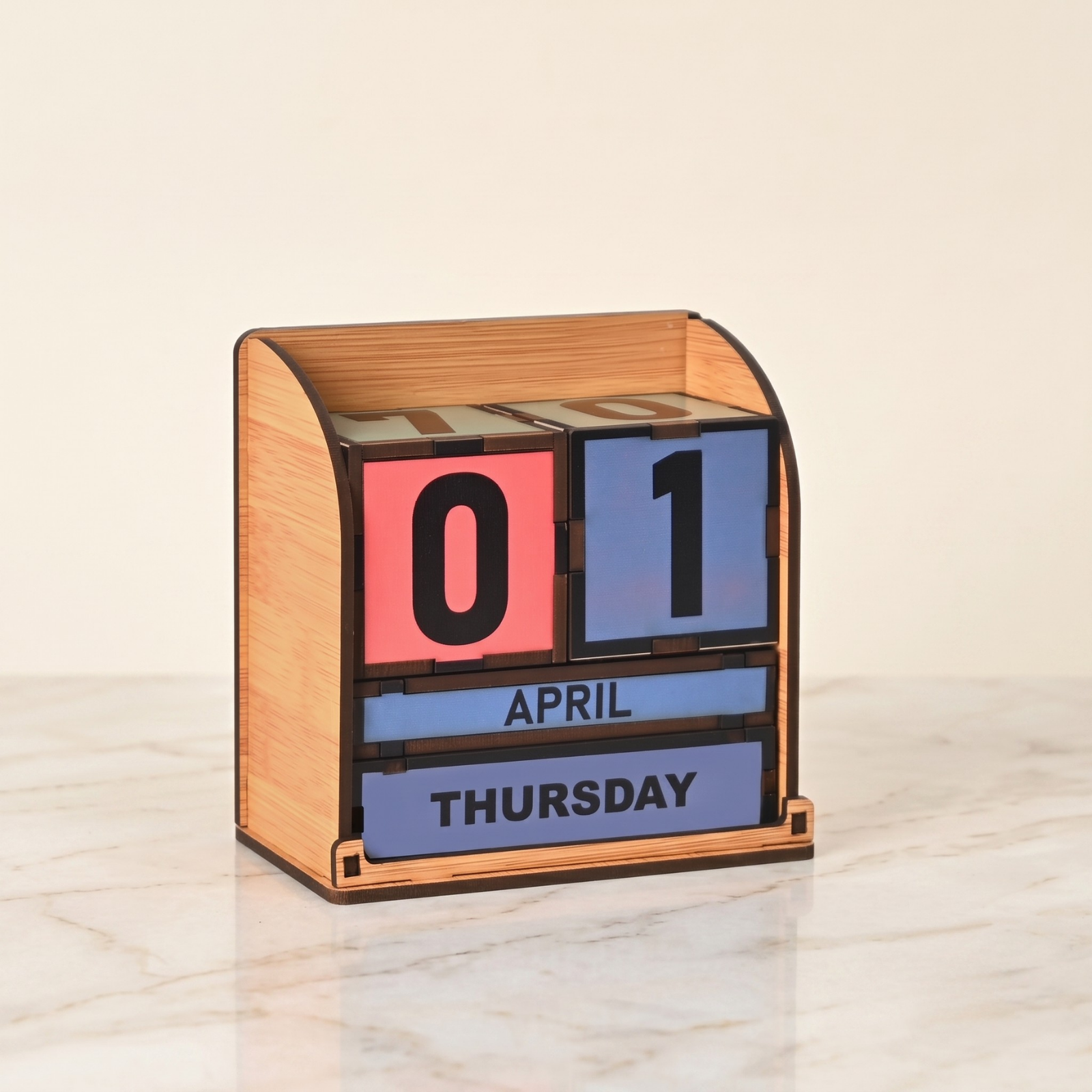 Wooden Perpetual Colorful Cube Calendar 2026 | GKD Table Calendar for Office & Home | Reusable Wooden Block | Ideal New Year Gift & Desk Décor