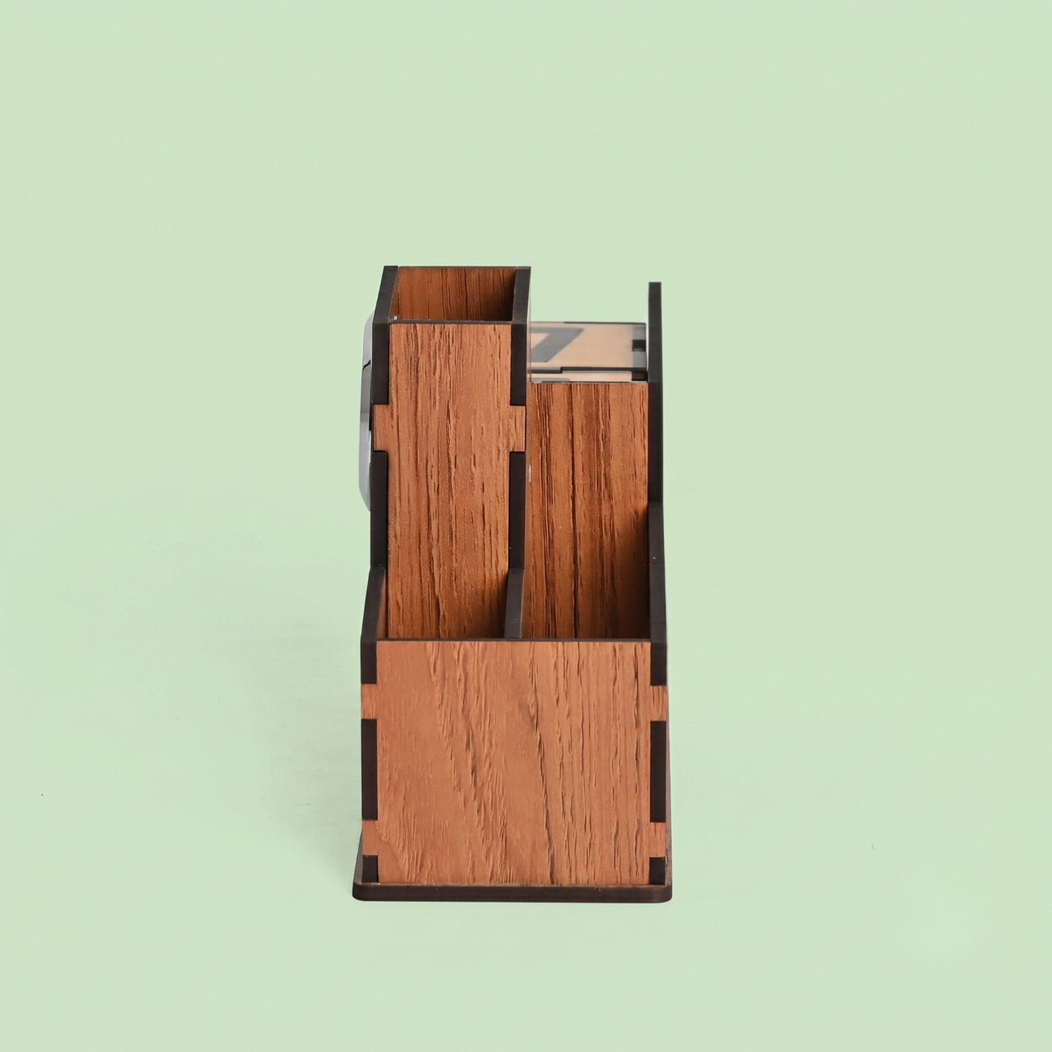 Eco-Friendly Wooden Desk Calendar 2026 with Pen Holder & Mini Clock | GKD Perpetual Table Calendar and Office Desk Organizer for Stationery, Home & Corporate Gifting