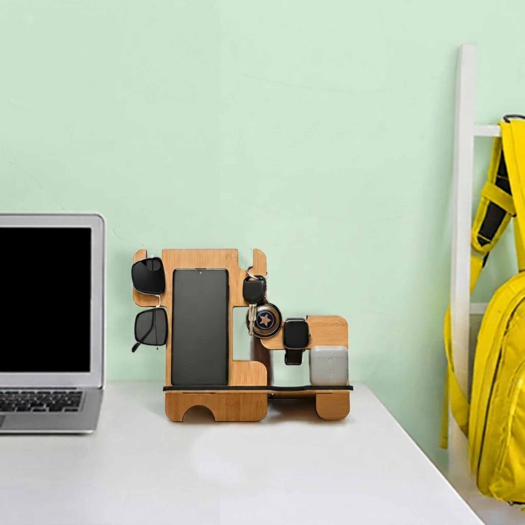 Desk Organizer (5 in 1) with Mobile Stand thoughtful gifts for men anniversary gift for husband birthday gift for brother gift for boyfriend rakhi gift for brother Ecofriendly