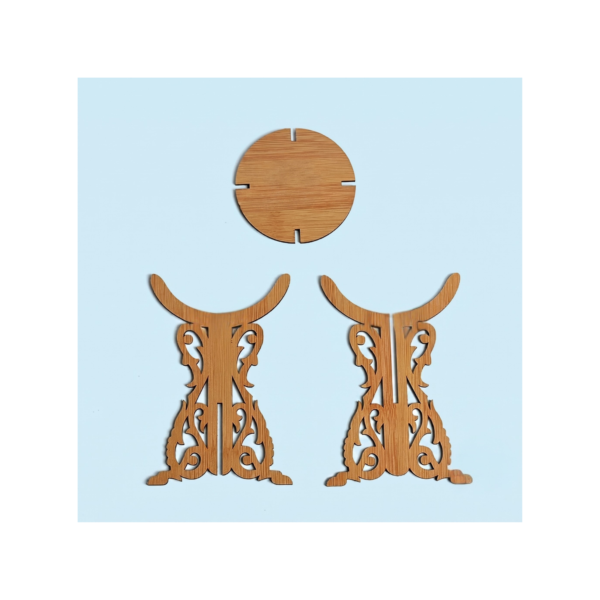 Traditional Wooden Deepam Stand | Home, Temple & Pooja Decor (Pack of 2)