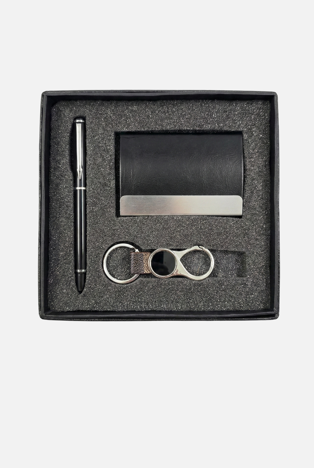 Premium 3-in-1 Executive Branding Gift Set – Customized Pen, Card Holder & Keyring