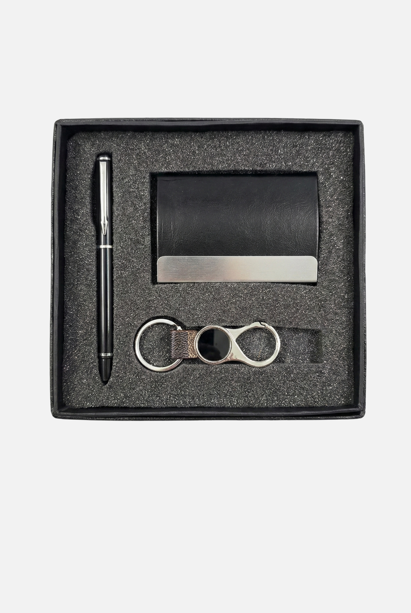 Premium 3-in-1 Executive Branding Gift Set – Customized Pen, Card Holder & Keyring