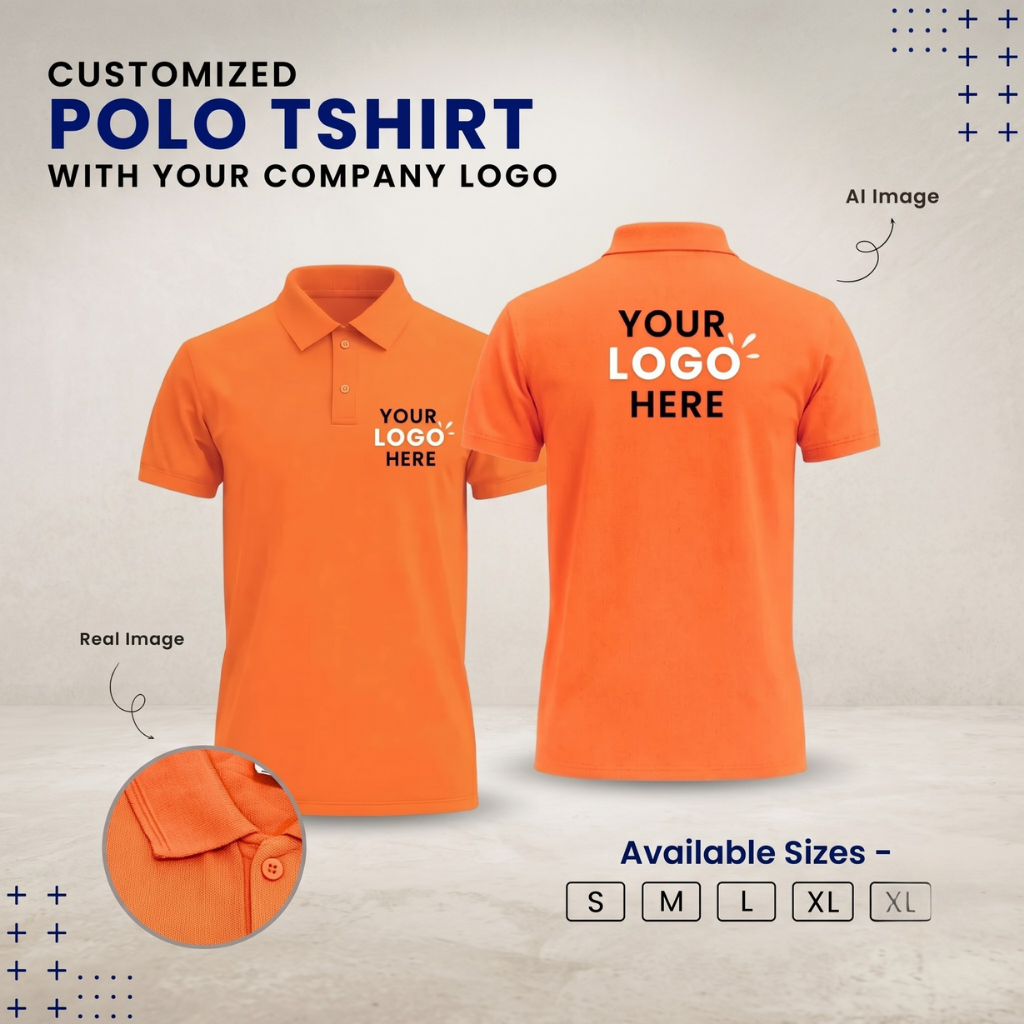 Orange Sapp Matty Customized Polo T-Shirt With Your Company Logo | Order Logo Printed Tees