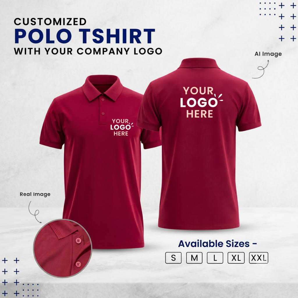 White Sapp Matty Customized Polo T-Shirt With Your Company Logo | Order Logo Printed Tees