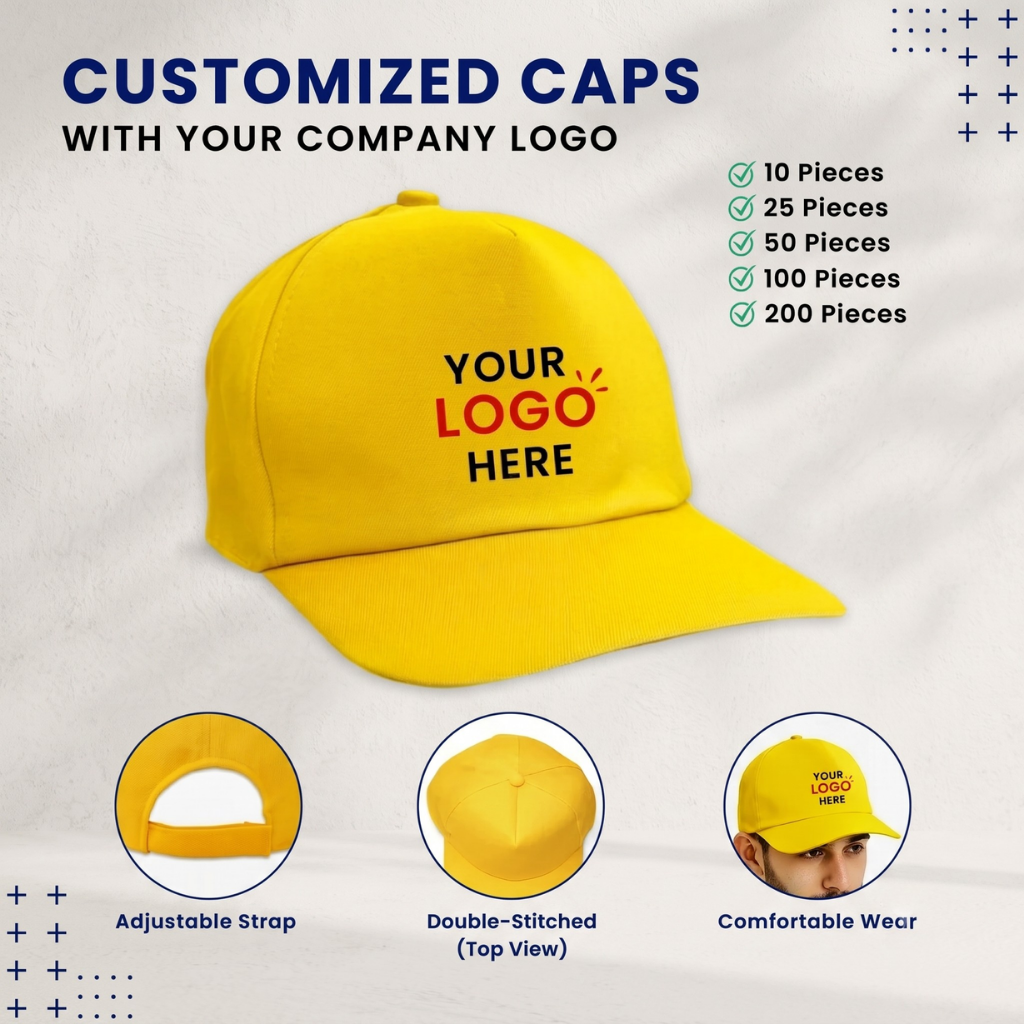 Navy blue Customized Caps | Customized With Your Company Log (Matty Fabric)