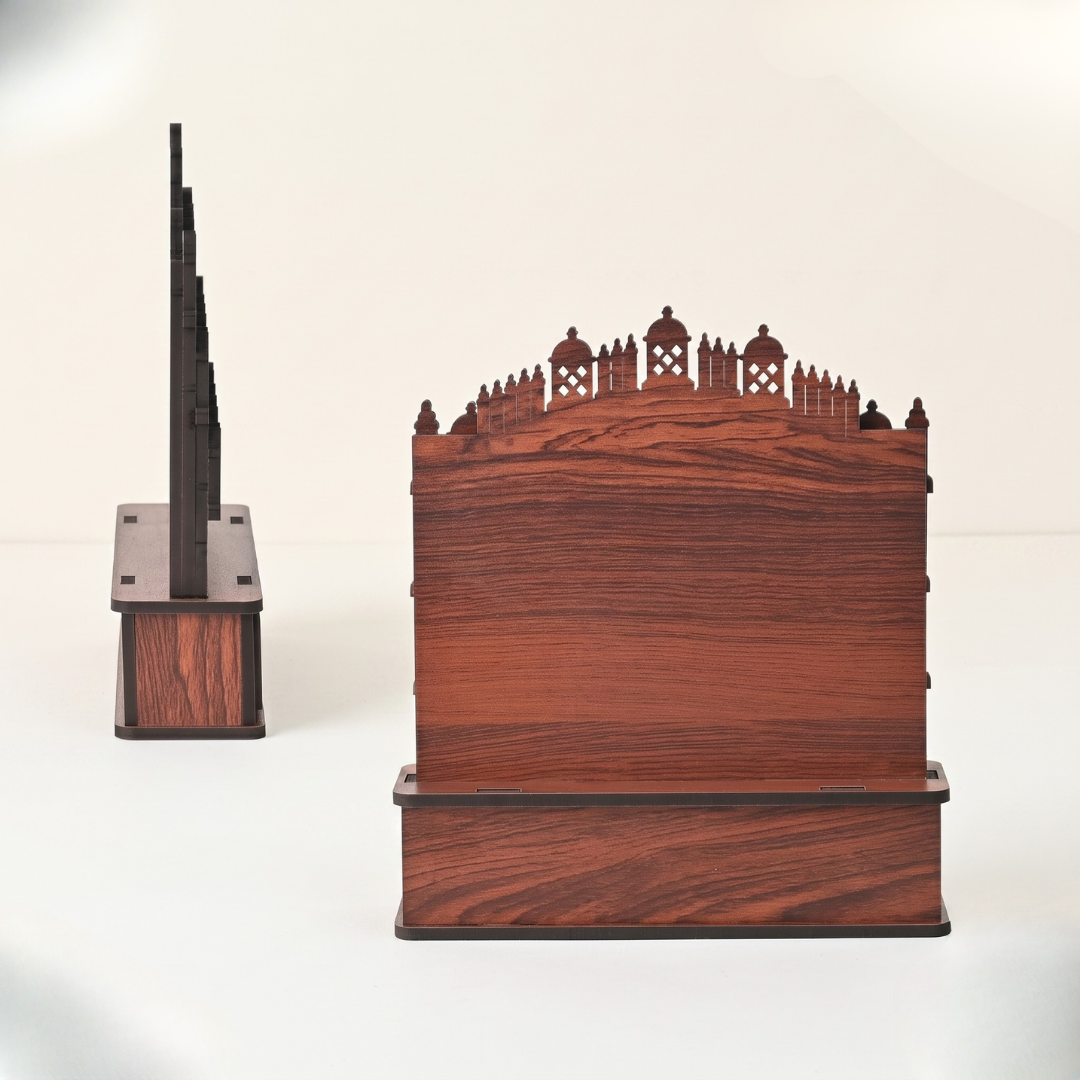 Handcrafted Wooden Hawa Mahal Showpiece | Jaipur Rajasthan Souvenir | Home & Office Décor | Rajasthani Miniature Model with Quote | Gift for Art & Architecture Lovers