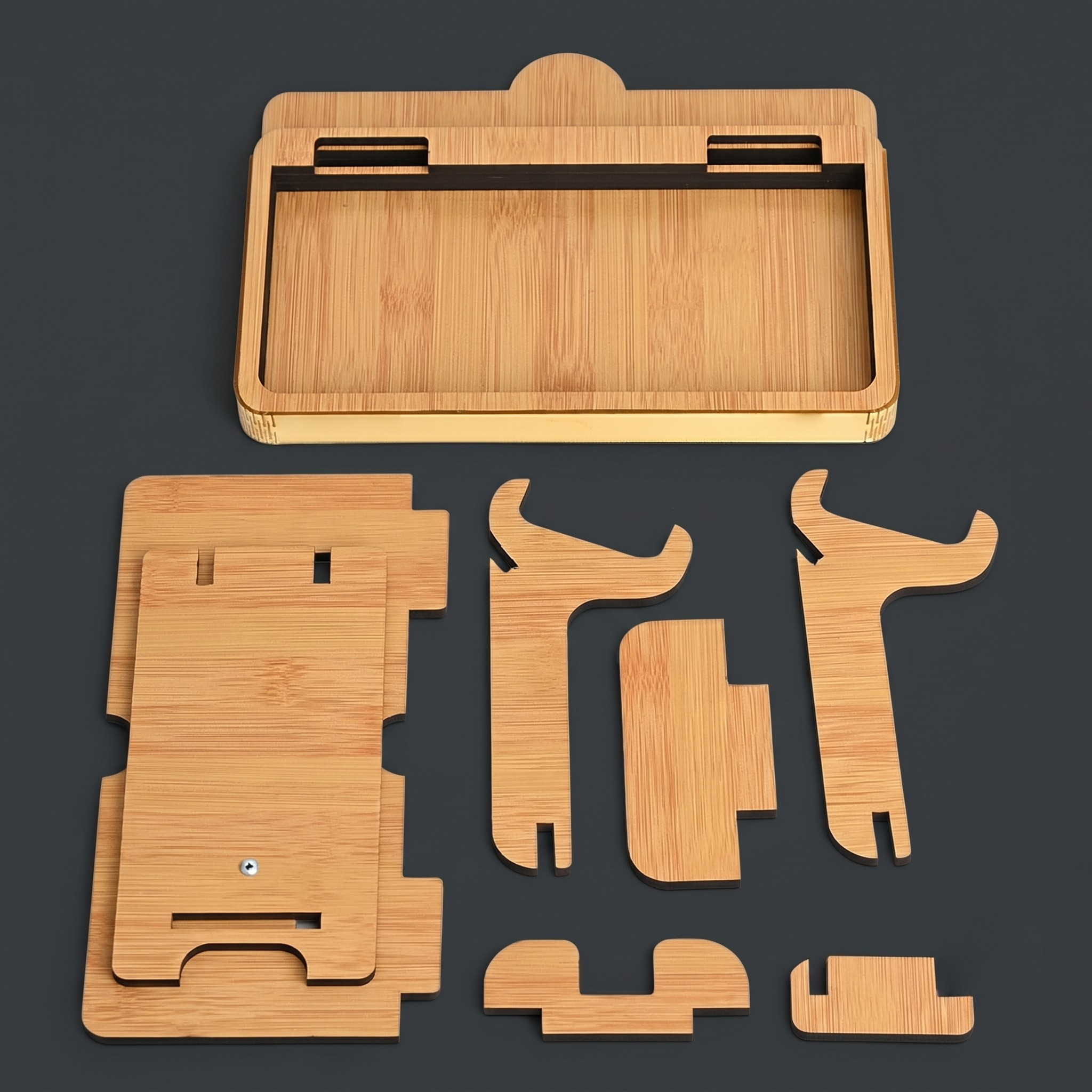 Headphone Stand for Desk Wooden Headphone Holder for Gamers Music Lovers, Portable Desk Organizer with Mobile Phone Stand Rakshabandhan Gift for Brother and Sister (Bamboo ecofriendly)