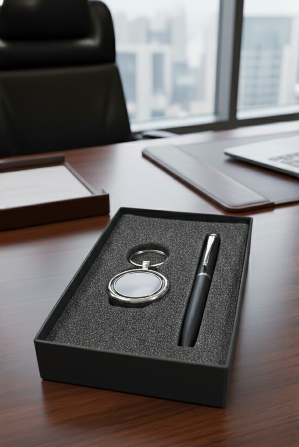 Custom Logo Corporate Gift Set – Pen & Keychain