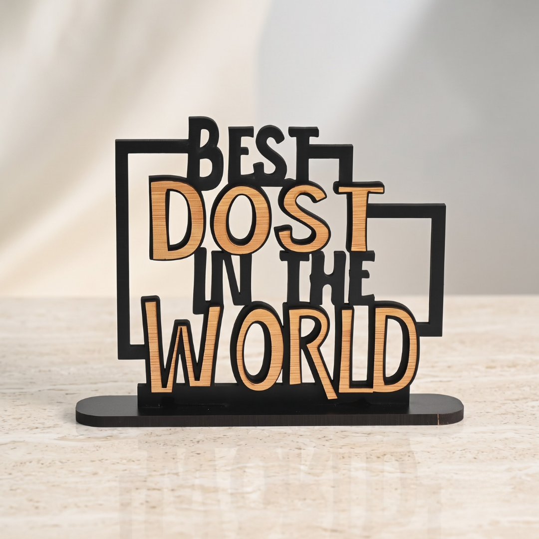 Best Dost in The World Showpiece Figurine - Friendship Day Gifts for Best Friend, Birthday Gift for Friend