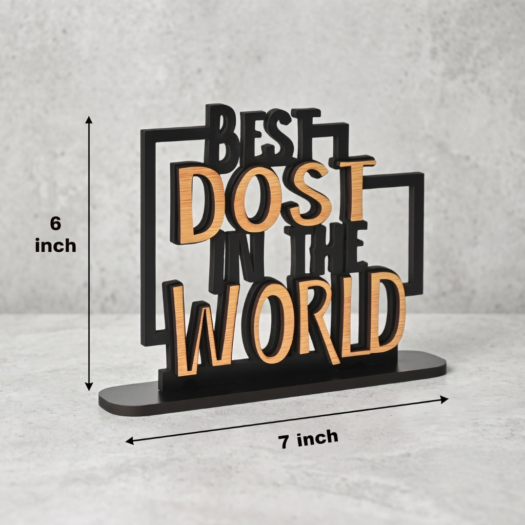 Best Dost in The World Showpiece Figurine - Friendship Day Gifts for Best Friend, Birthday Gift for Friend