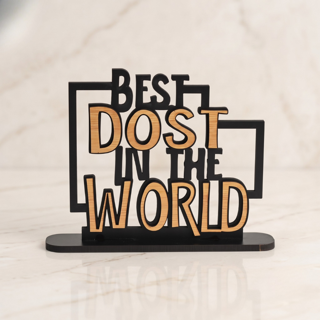 Best Dost in The World Showpiece Figurine - Friendship Day Gifts for Best Friend, Birthday Gift for Friend