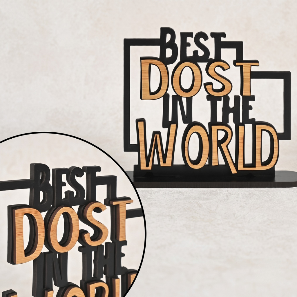 Best Dost in The World Showpiece Figurine - Friendship Day Gifts for Best Friend, Birthday Gift for Friend