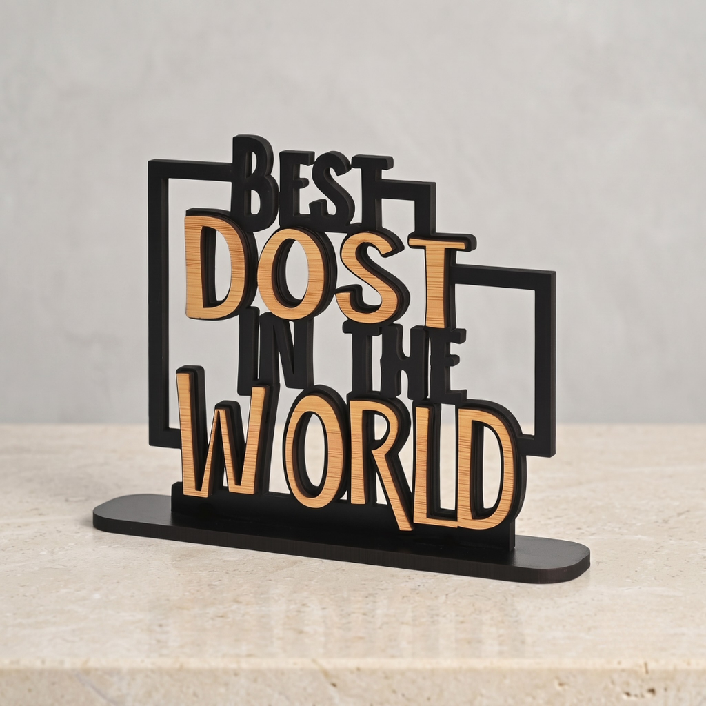 Best Dost in The World Showpiece Figurine - Friendship Day Gifts for Best Friend, Birthday Gift for Friend