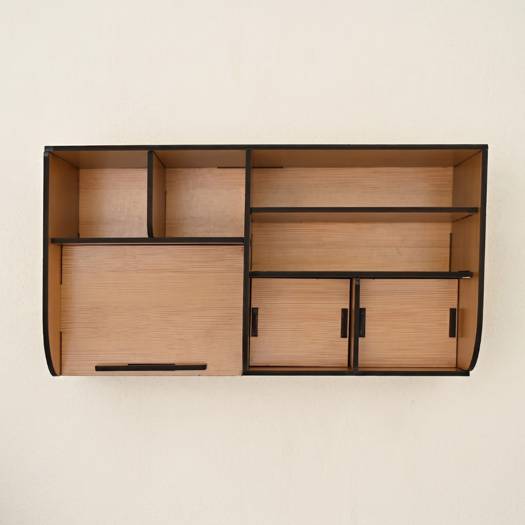 Desk Organizer Multifunctional Office Table Accessories, Stationary Organizer 9 compartment wooden desk organizer with drawer (Bamboo Eco-friendly)