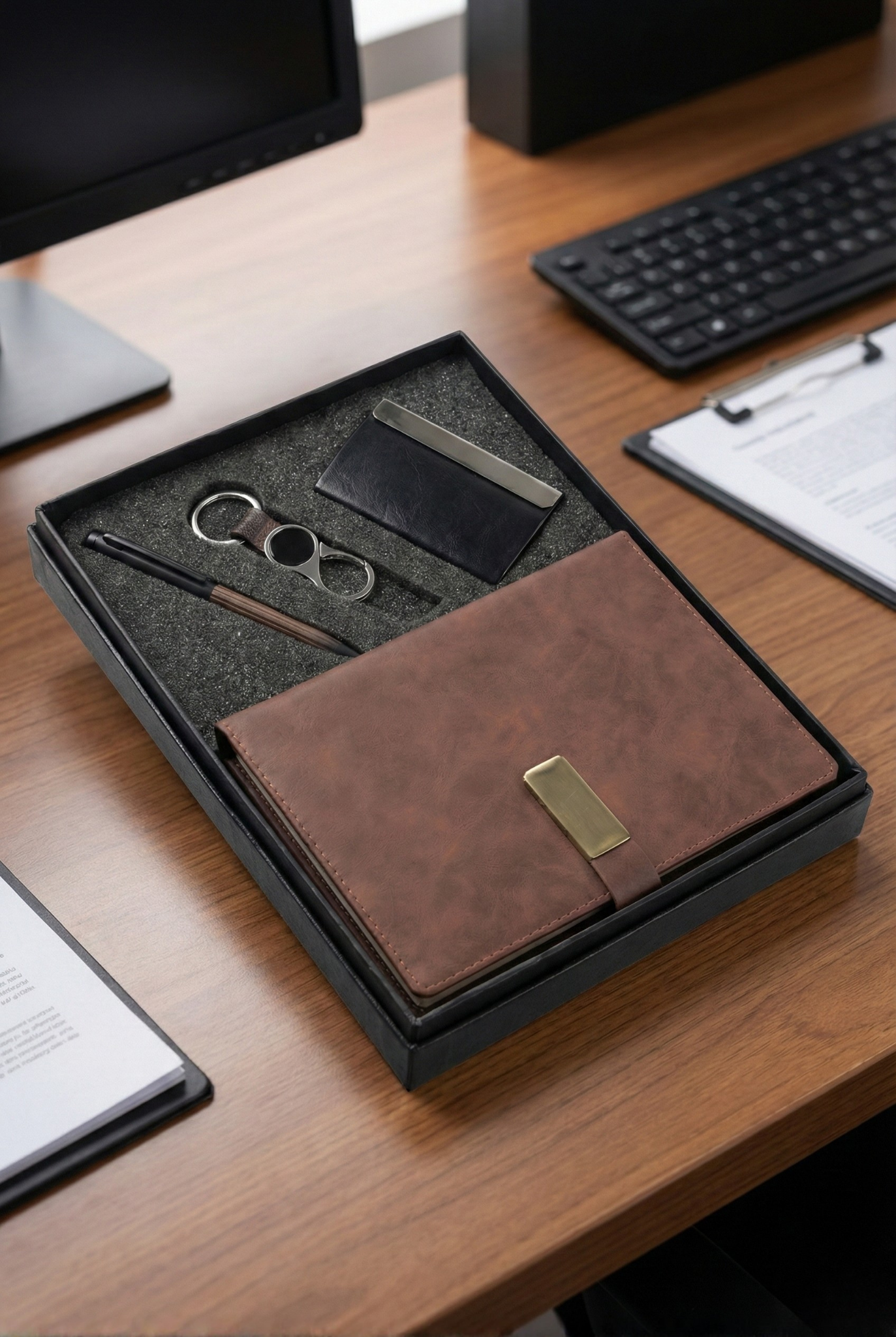 Classic Diary-Pen-Keychain- Cardholder Premium Corporate Gift Set