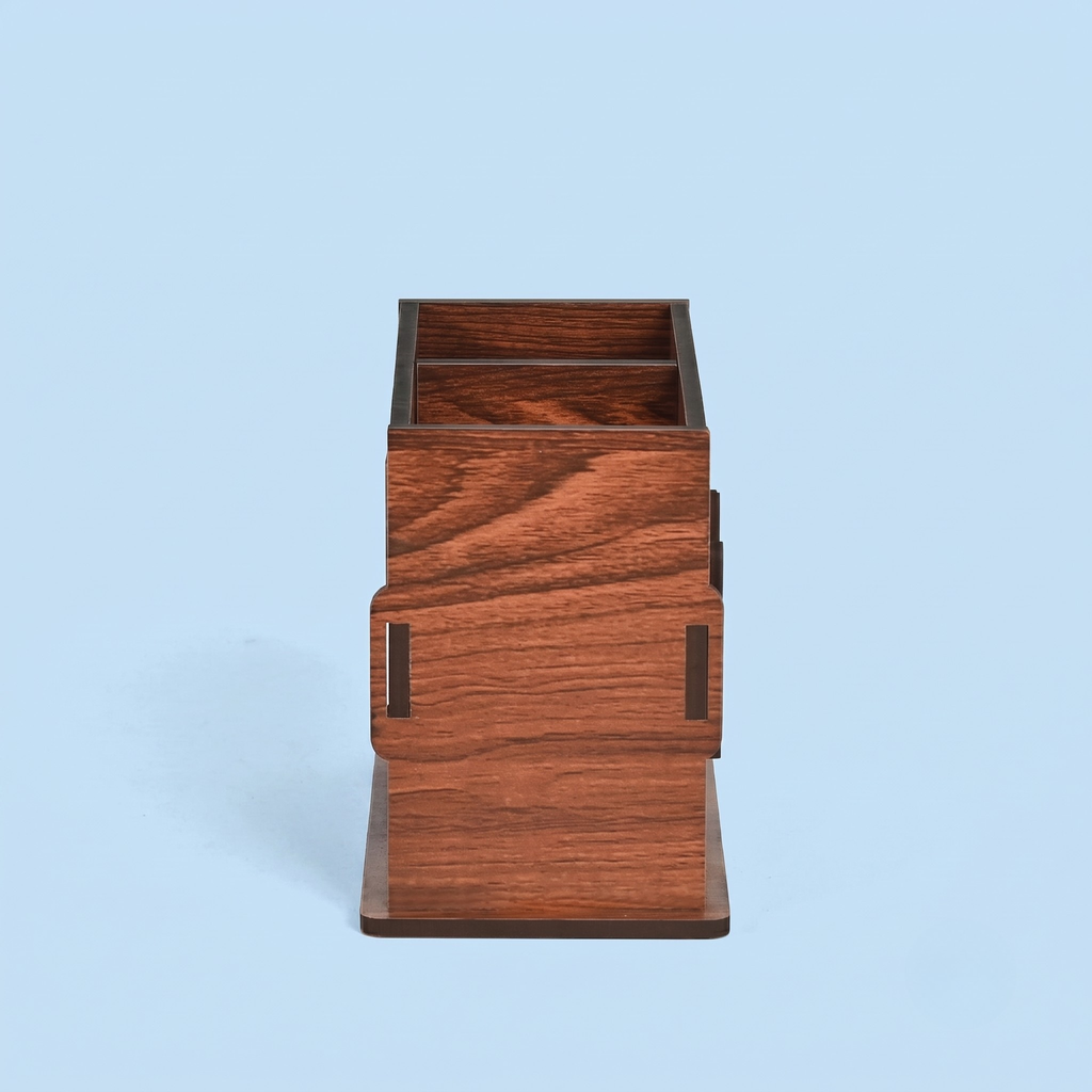 Wooden Cutlery Stand for Kitchen & Dining Table, 2 Compartments - Spoon, Knife & Fork Holder, Spoon Stand, Spoon Organizer (Wood) Eco Friendly
