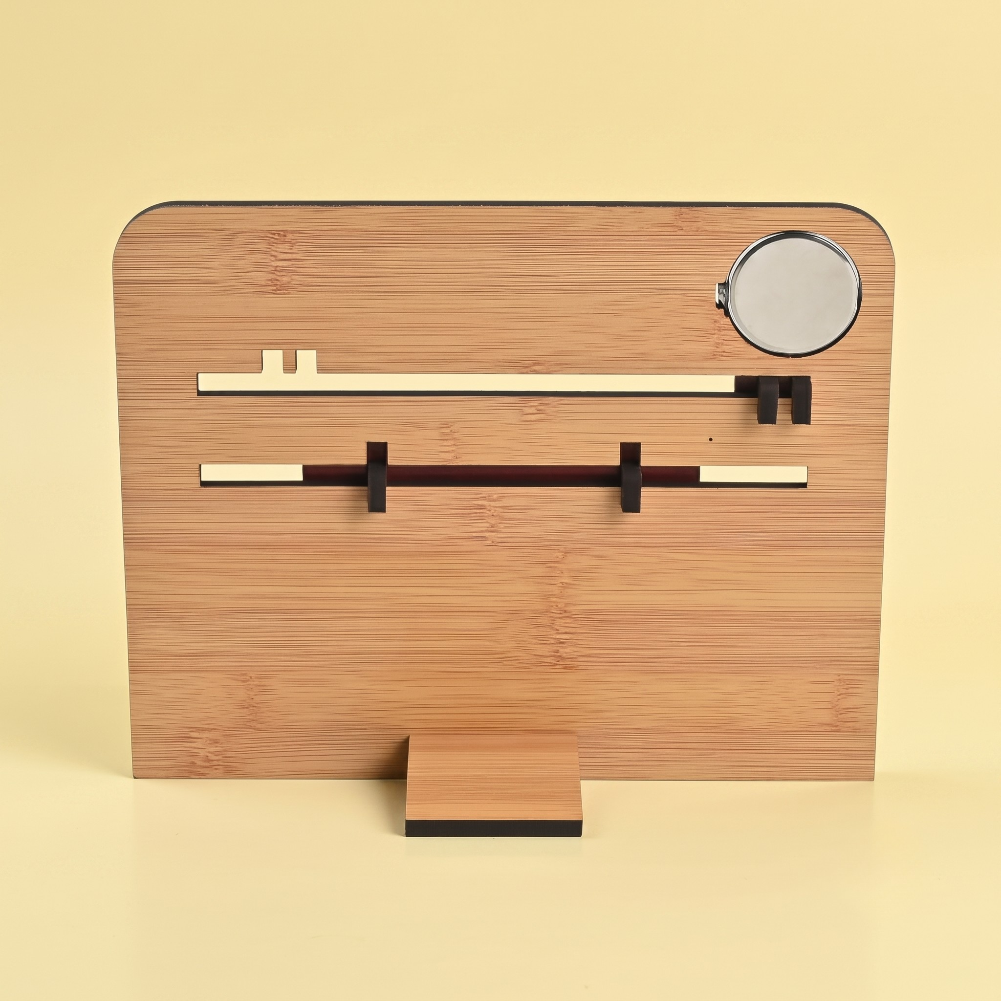 Wooden Lifetime Desk Calendar with Clock | Slide Calendar for Home & Office | Reusable Perpetual Calendar 2026 with Date Highlighter, Quote & Stand | Motivational Quote (Key - Clock)