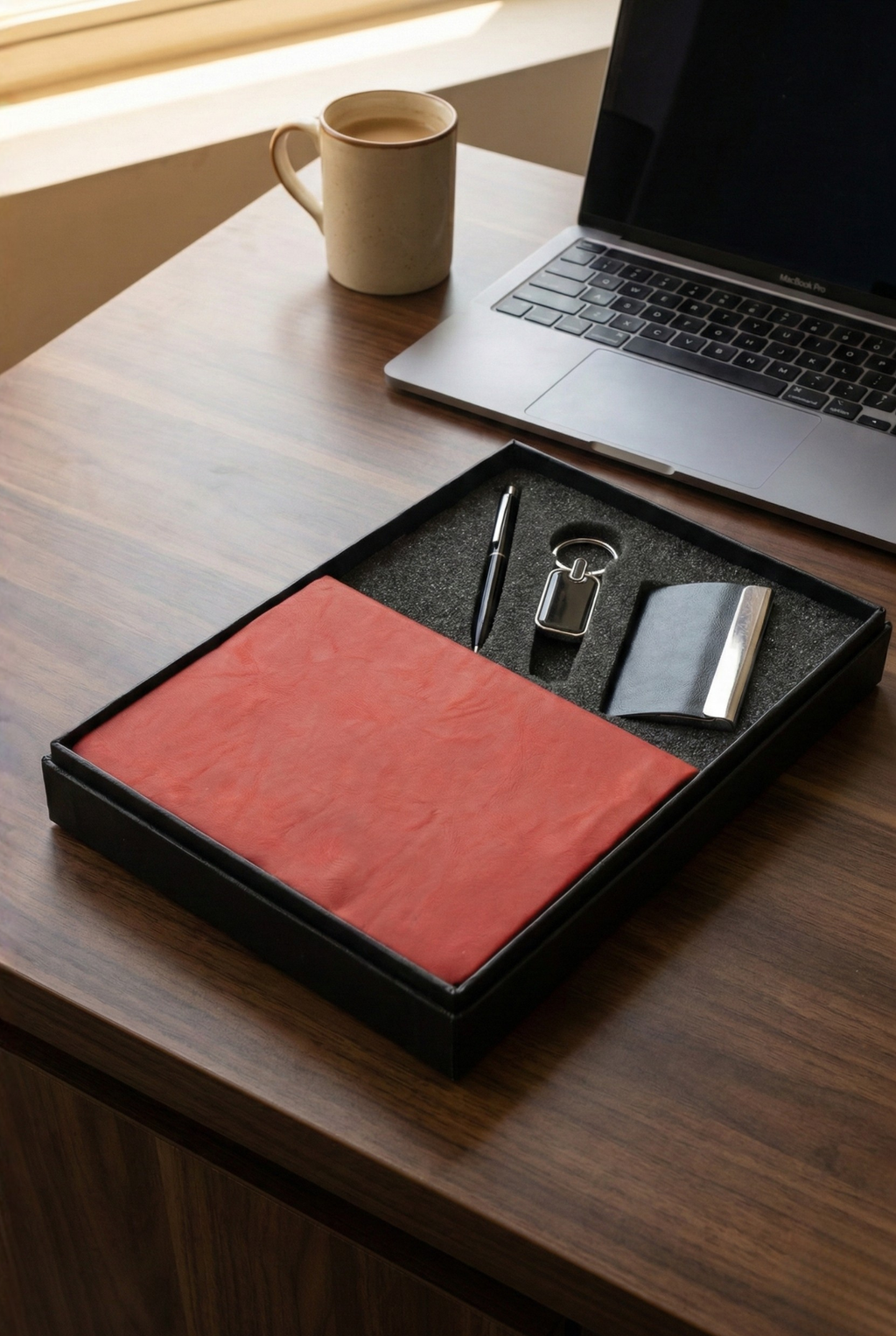 Premium Corporate Gifting Set – Pen, Diary, Cardholder & Keychain