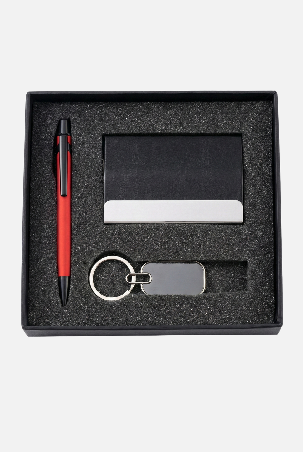 Premium Corporate Branding Gift Set – Customized Pen, Card Holder & Keyring