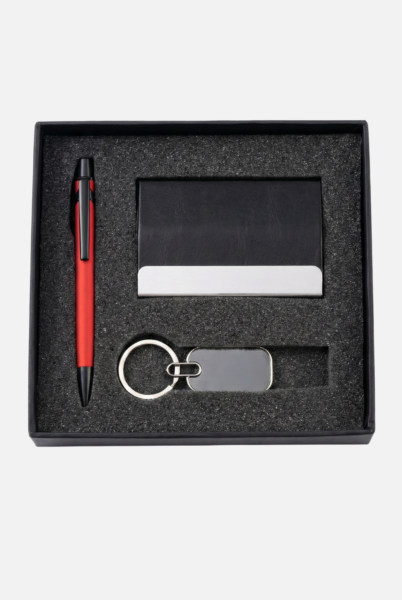 Premium Corporate Branding Gift Set – Customized Pen, Card Holder & Keyring