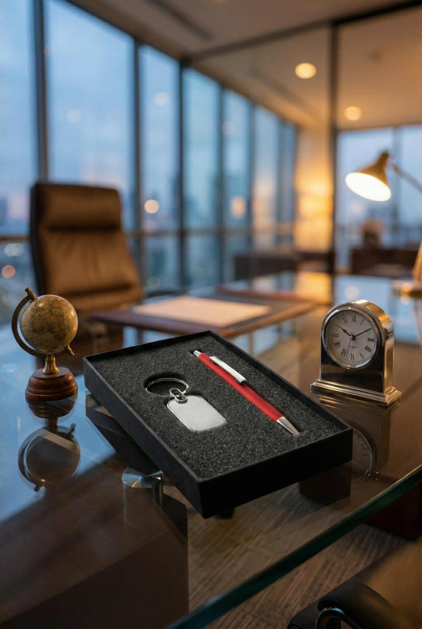 Classic Corporate Branding Gift Set – Customized Pen & Keychain