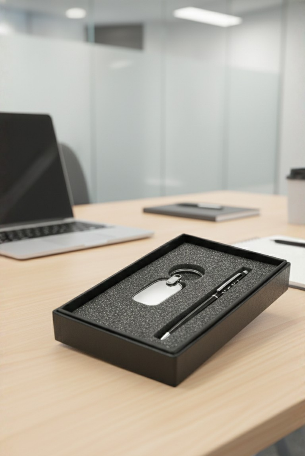 Premium Corporate Gift Combo – Metal Pen & Keychain