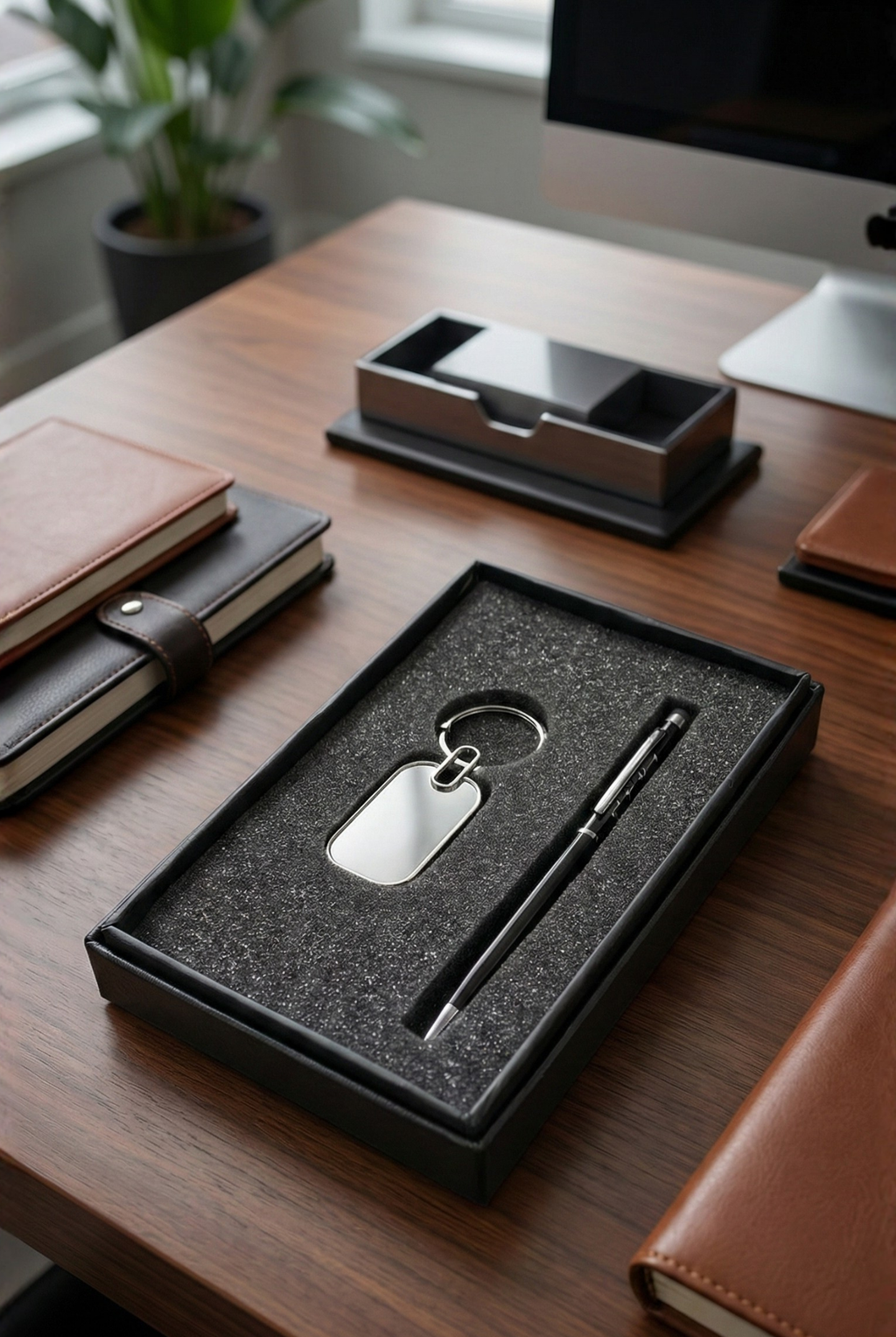 Premium Corporate Gift Combo – Metal Pen & Keychain