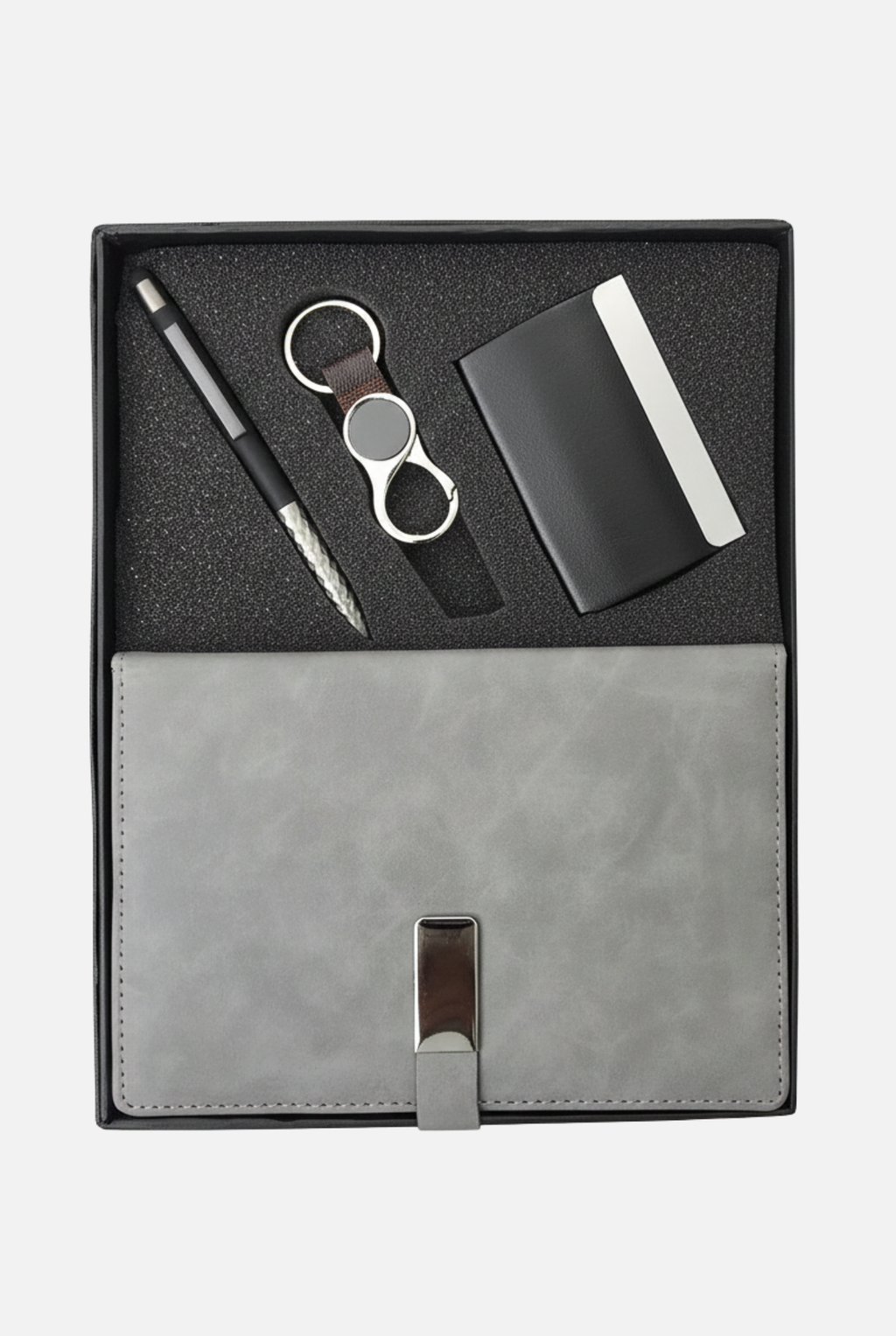 Premium Corporate Gift Set – Includes Diary, Card Holder, Pen & Keychain